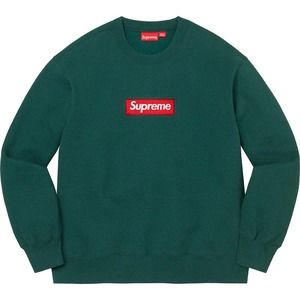 Supreme Box Logo Crewneck Sweatshirt Pine Green FW22 Men's Size Medium
